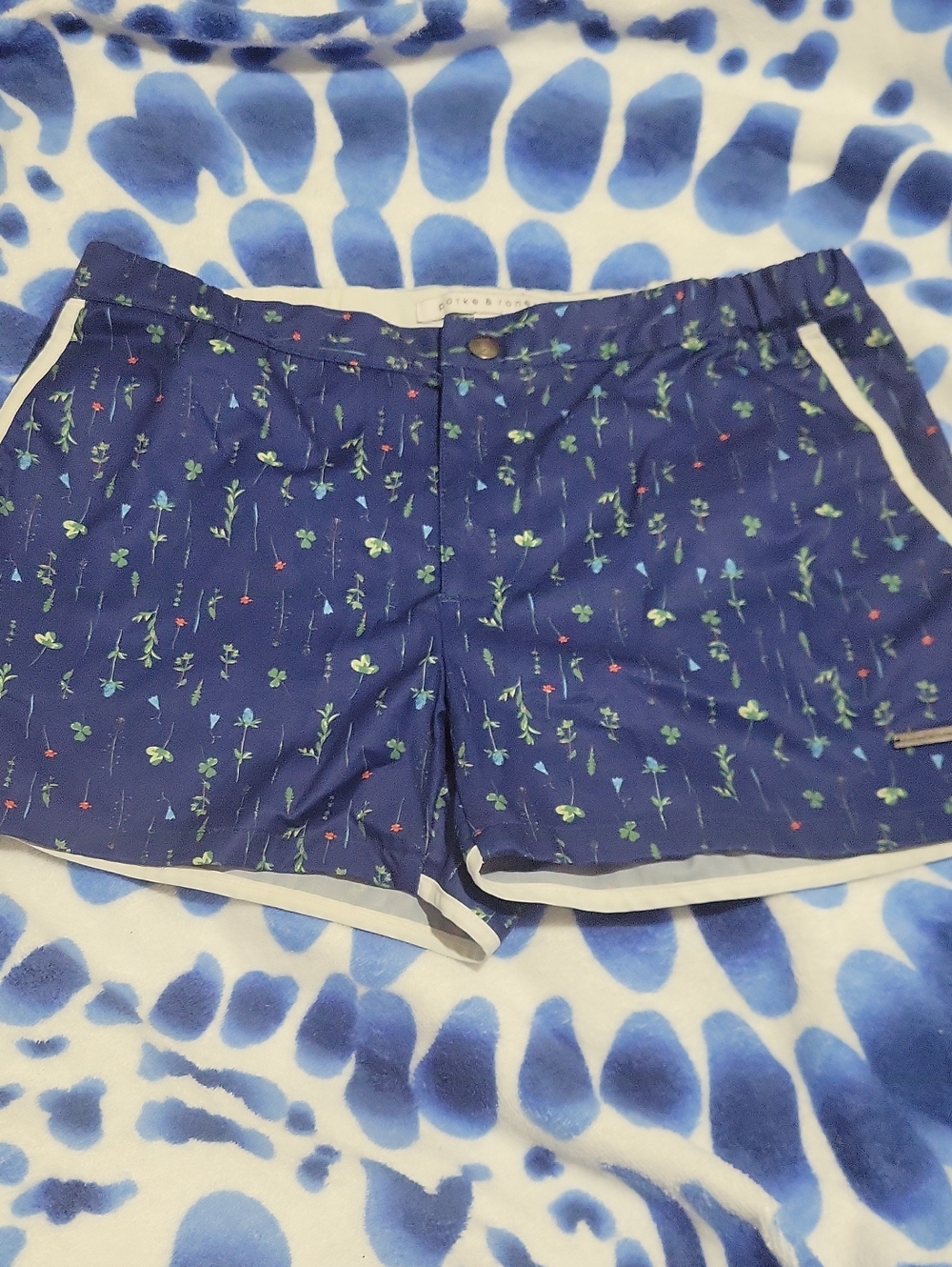 Parke & Ronen Men's 30 Navy Floral Swim Trunks Shorts